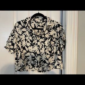 Topshop tropical print button shirt